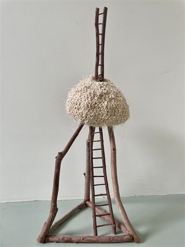 Paula Broom, 'Golden Thread', 2024, sticks and twigs, crocheted sisal twine, golden thread